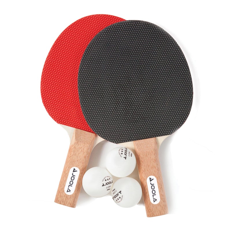 JOOLA Essentials Duel 2-Player Table Tennis Racket Set with 2 Ping Pong Paddles & 3 Balls - Pips Out Hardbat Ping Pong Rackets Great for All Playing Levels & Ages - White Ping Pong Balls - Image 1